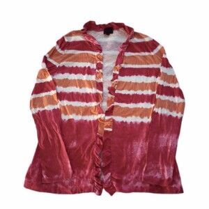 Colour Works Pink/Orange Tie Dye Cardigan sz S Womens